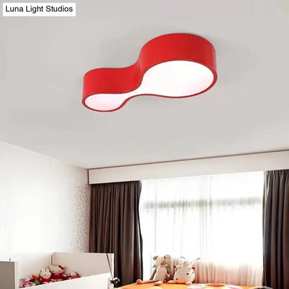 DecorBites™ DecorBites™ Contemporary Acrylic LED Flush Mount Light for Kindergarten - Red/Yellow/Blue/Green Gourd Shape - Third Gear/White Light