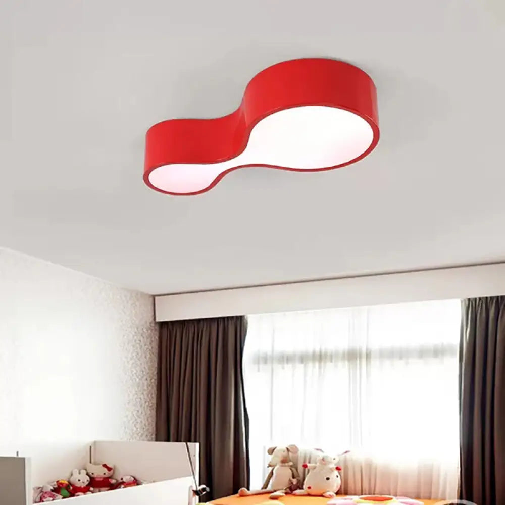 DecorBites™ DecorBites™ Contemporary Acrylic LED Flush Mount Light for Kindergarten - Red/Yellow/Blue/Green Gourd Shape - Third Gear/White Light