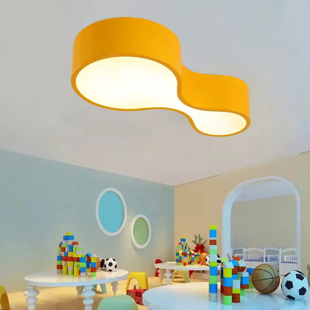 DecorBites™ DecorBites™ Contemporary Acrylic LED Flush Mount Light for Kindergarten - Red/Yellow/Blue/Green Gourd Shape - Third Gear/White Light