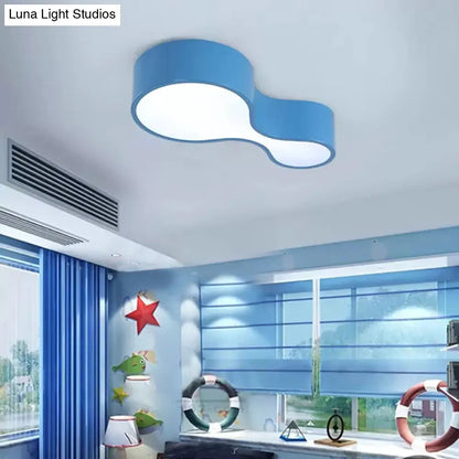 DecorBites™ DecorBites™ Contemporary Acrylic LED Flush Mount Light for Kindergarten - Red/Yellow/Blue/Green Gourd Shape - Third Gear/White Light