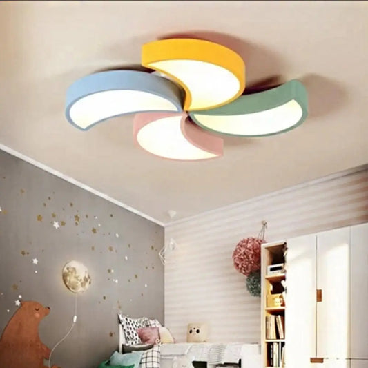 Lámpara de techo LED contemporánea DecorBites™ de acrílico blanco para dormitorio infantil