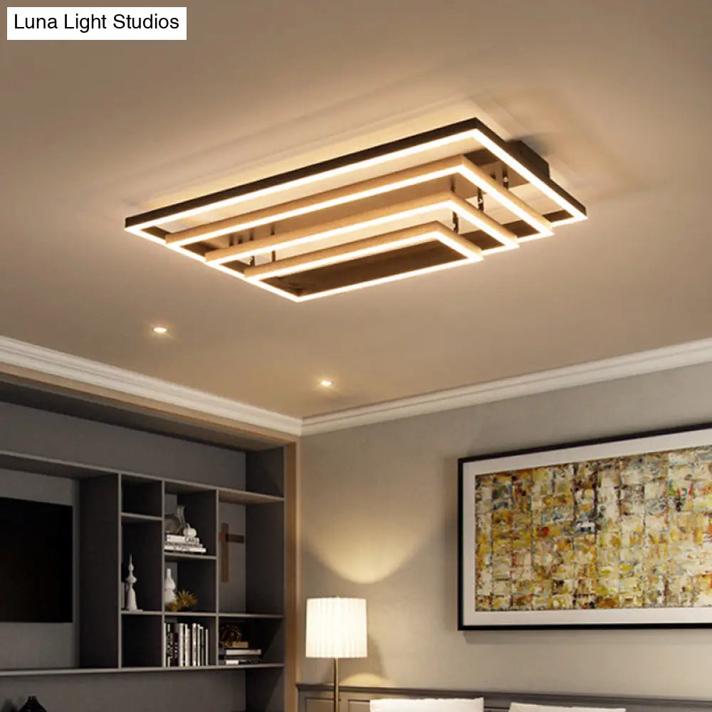 DecorBites™ DecorBites™ Contemporary Acrylic LED Pyramid Ceiling Light - Coffee Semi Flush Mount - Warm/White Light - 3/4/5 Layers