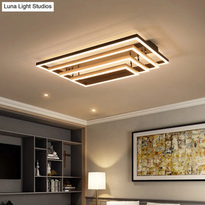 DecorBites™ DecorBites™ Contemporary Acrylic LED Pyramid Ceiling Light - Coffee Semi Flush Mount - Warm/White Light - 3/4/5 Layers