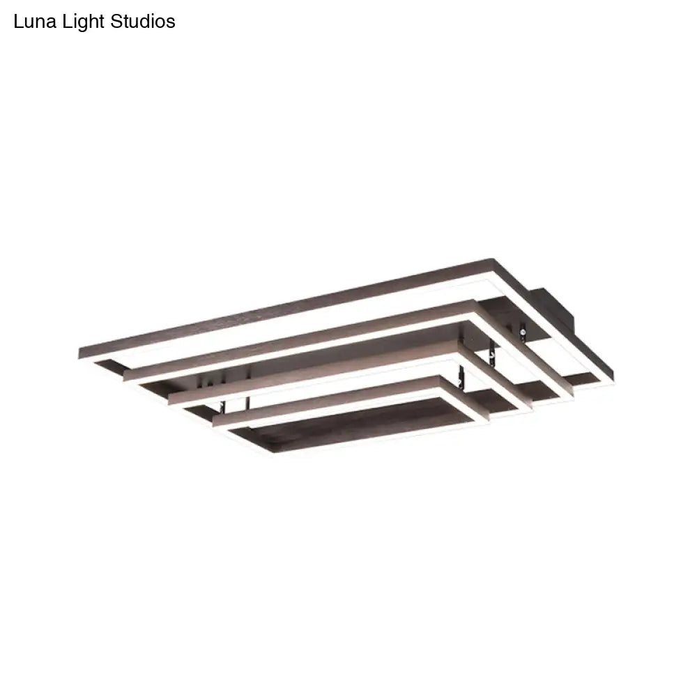 DecorBites™ DecorBites™ Contemporary Acrylic LED Pyramid Ceiling Light - Coffee Semi Flush Mount - Warm/White Light - 3/4/5 Layers