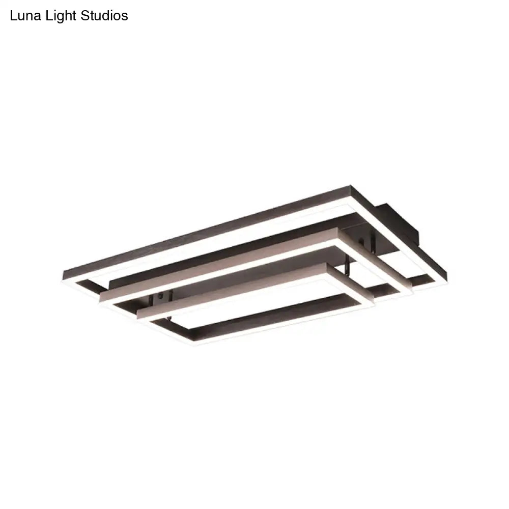 DecorBites™ DecorBites™ Contemporary Acrylic LED Pyramid Ceiling Light - Coffee Semi Flush Mount - Warm/White Light - 3/4/5 Layers