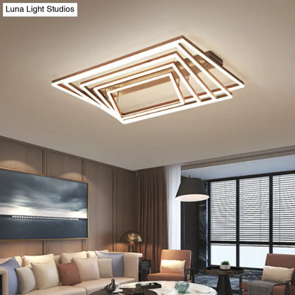 DecorBites™ DecorBites™ Contemporary Acrylic LED Pyramid Ceiling Light - Coffee Semi Flush Mount - Warm/White Light - 3/4/5 Layers