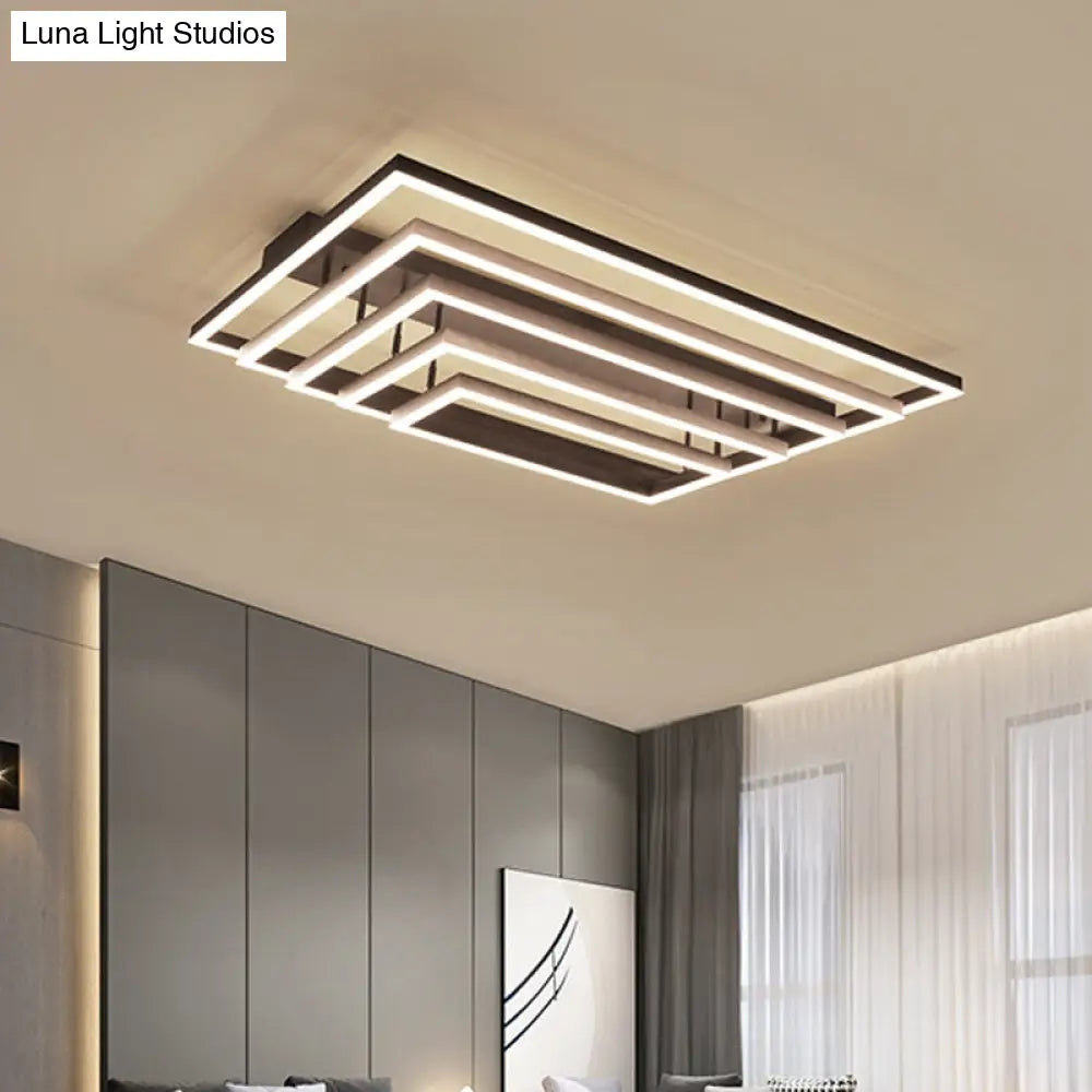 DecorBites™ DecorBites™ Contemporary Acrylic LED Pyramid Ceiling Light - Coffee Semi Flush Mount - Warm/White Light - 3/4/5 Layers