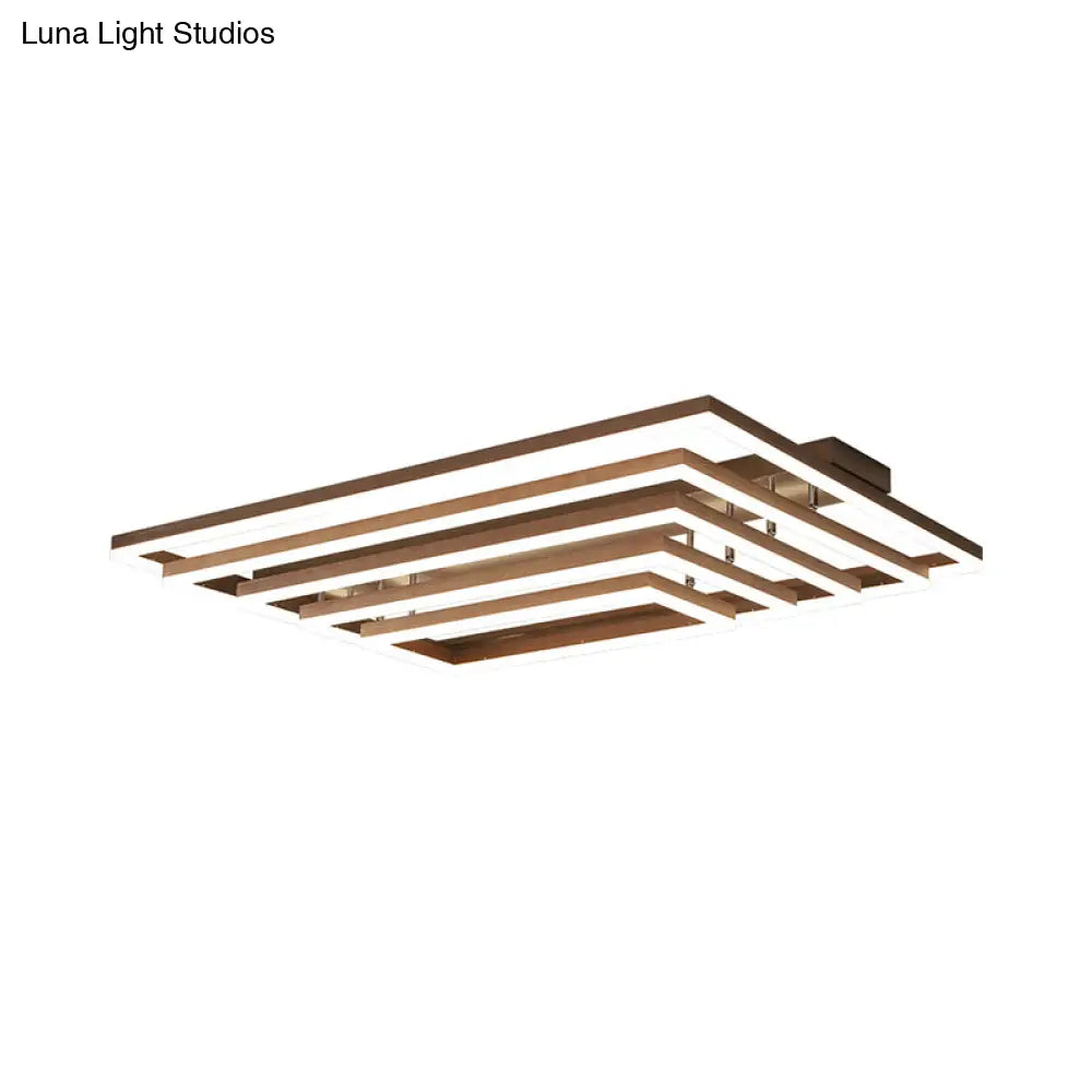 DecorBites™ DecorBites™ Contemporary Acrylic LED Pyramid Ceiling Light - Coffee Semi Flush Mount - Warm/White Light - 3/4/5 Layers