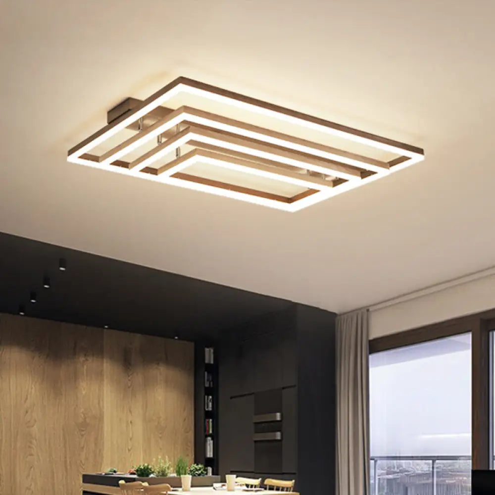 DecorBites™ DecorBites™ Contemporary Acrylic LED Pyramid Ceiling Light - Coffee Semi Flush Mount - Warm/White Light - 3/4/5 Layers