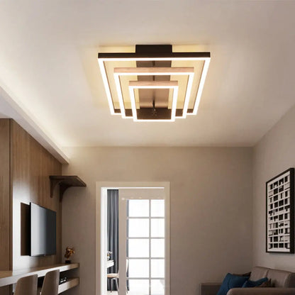 DecorBites™ DecorBites™ Contemporary Acrylic LED Pyramid Ceiling Light - Coffee Semi Flush Mount - Warm/White Light - 3/4/5 Layers