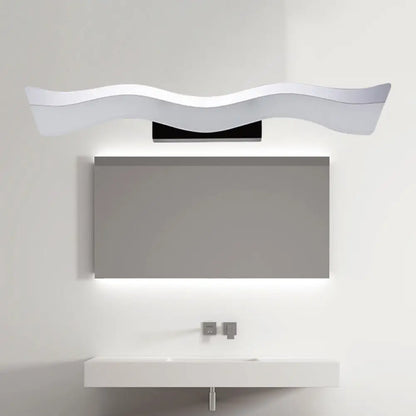 Aplique de pared LED acrílico contemporáneo para tocador - 17"/23" de ancho, luz cálida/blanca