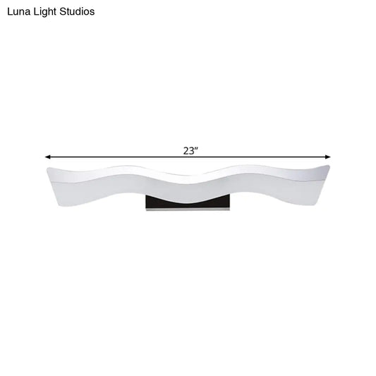 Aplique de pared LED acrílico contemporáneo para tocador - 17"/23" de ancho, luz cálida/blanca