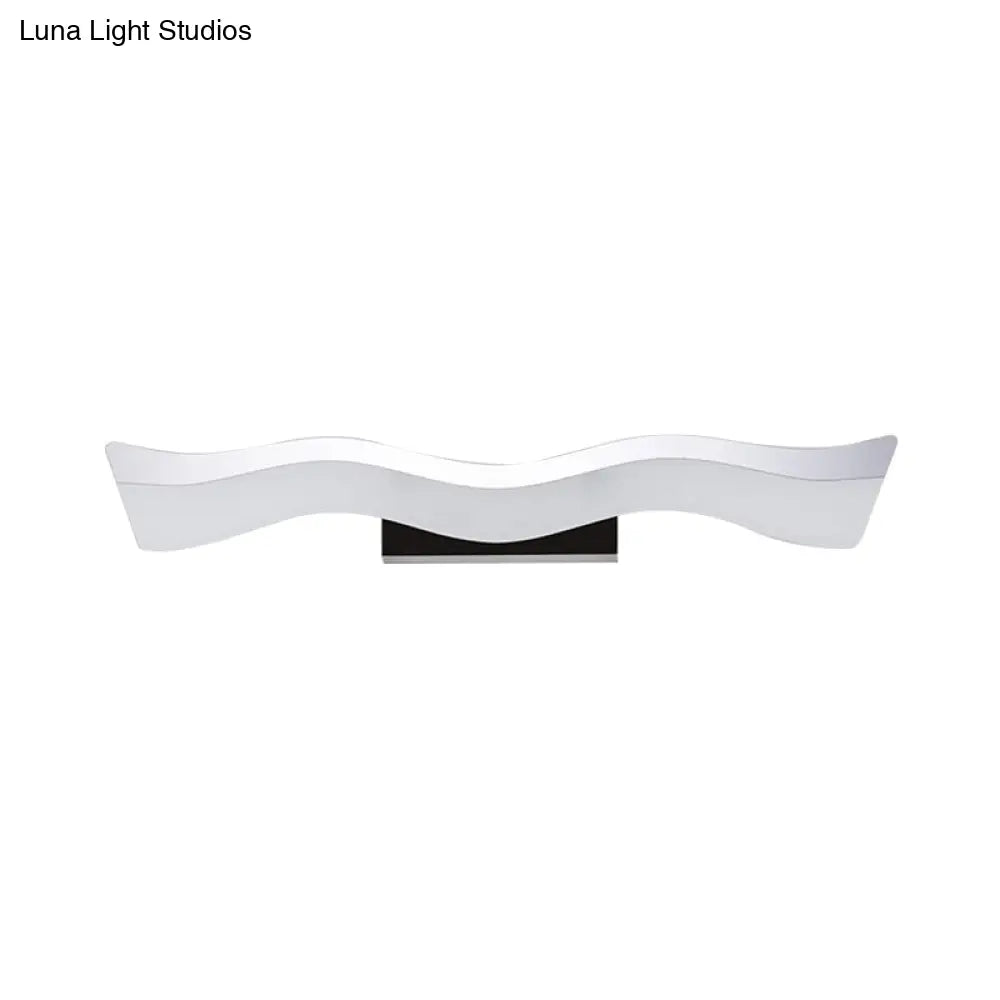 Aplique de pared LED acrílico contemporáneo para tocador - 17"/23" de ancho, luz cálida/blanca