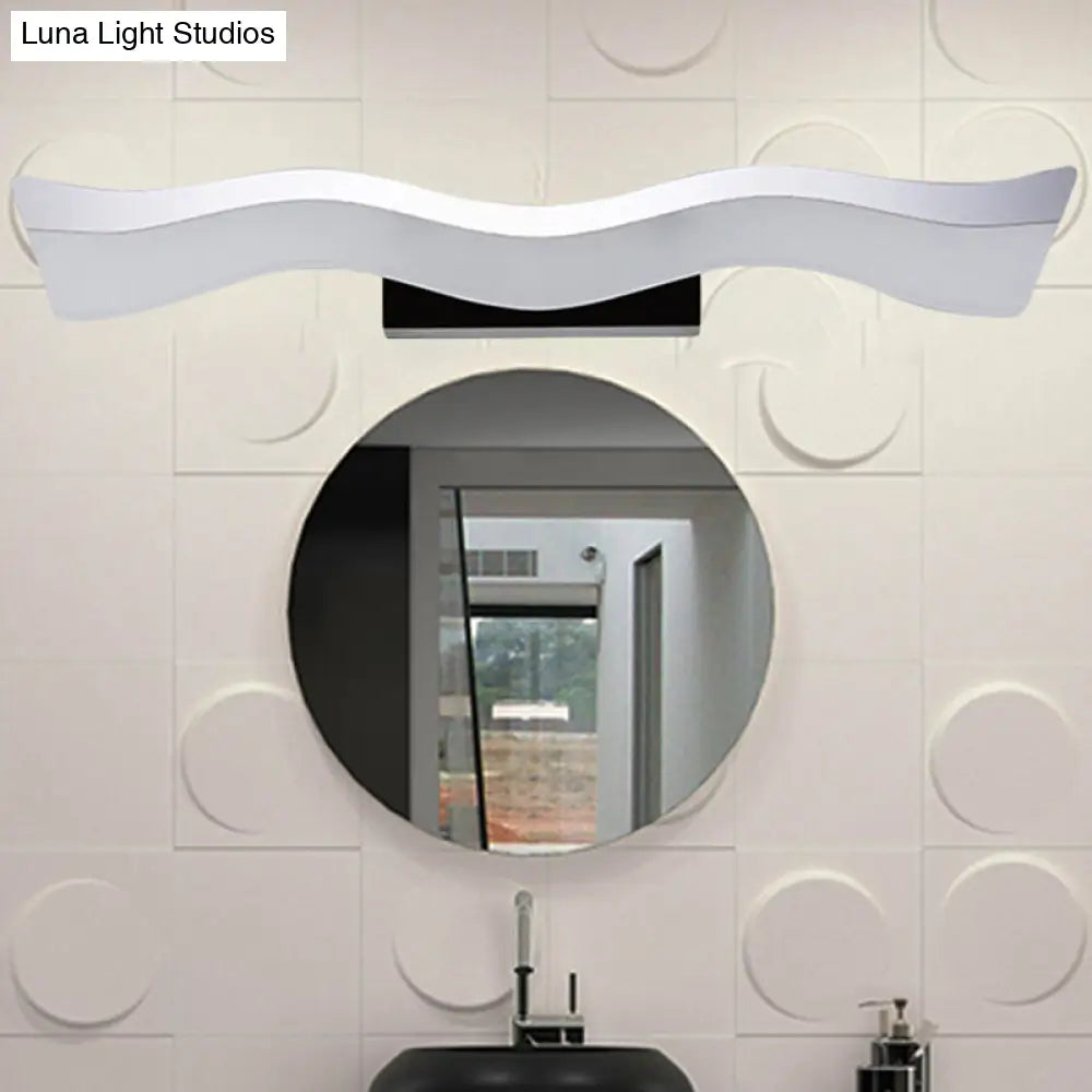 Aplique de pared LED acrílico contemporáneo para tocador - 17"/23" de ancho, luz cálida/blanca