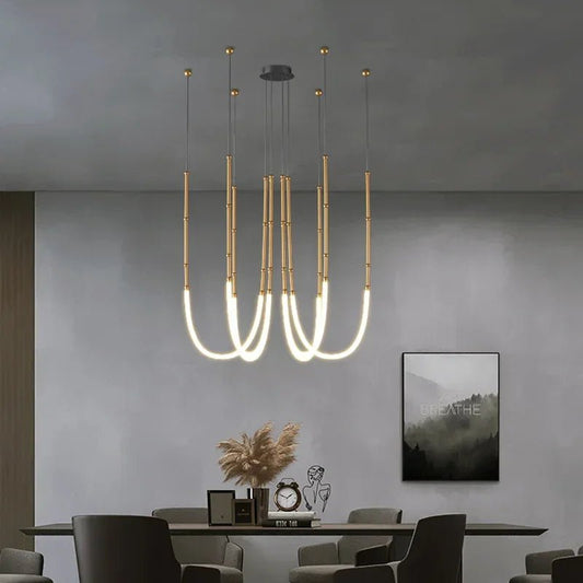 Contemporary Acrylic Line Pendant Light In Brushed Nickel - Decorbites