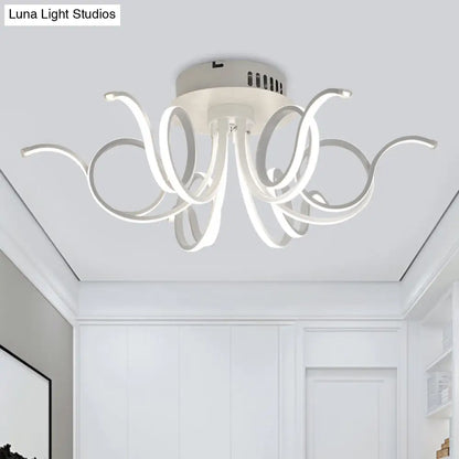 Lámpara de techo empotrada DecorBites™ con forma de pulpo, de acrílico contemporáneo, con 3/6/8 luces LED, para sala de estar, en blanco cálido.