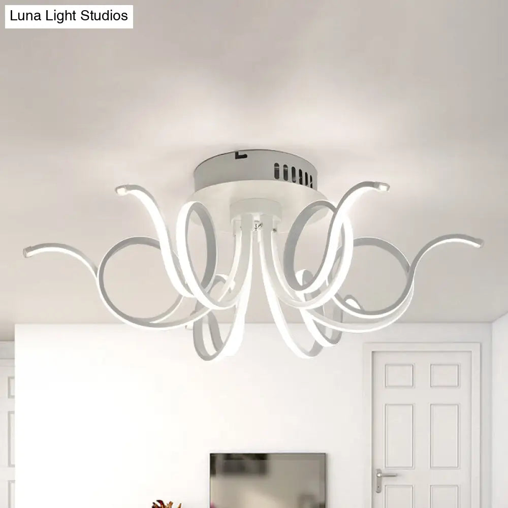 Lámpara de techo empotrada DecorBites™ con forma de pulpo, de acrílico contemporáneo, con 3/6/8 luces LED, para sala de estar, en blanco cálido.