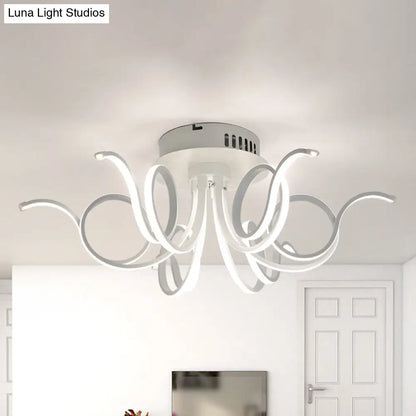 Lámpara de techo empotrada DecorBites™ con forma de pulpo, de acrílico contemporáneo, con 3/6/8 luces LED, para sala de estar, en blanco cálido.