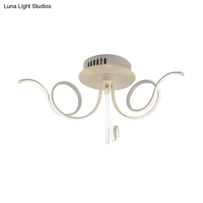 Lámpara de techo empotrada DecorBites™ con forma de pulpo, de acrílico contemporáneo, con 3/6/8 luces LED, para sala de estar, en blanco cálido.