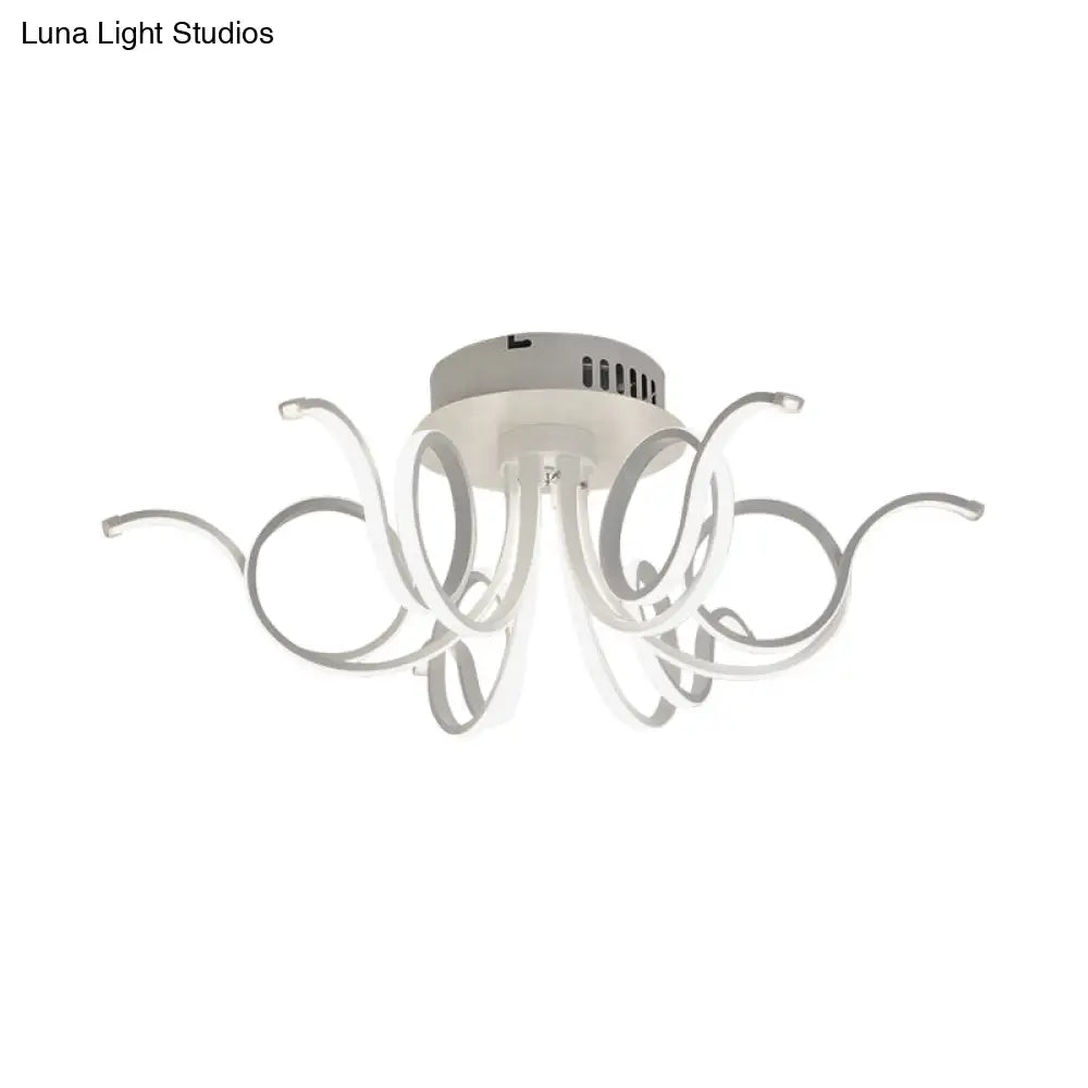 Lámpara de techo empotrada DecorBites™ con forma de pulpo, de acrílico contemporáneo, con 3/6/8 luces LED, para sala de estar, en blanco cálido.