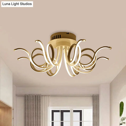 Lámpara de techo empotrada DecorBites™ con forma de pulpo, de acrílico contemporáneo, con 3/6/8 luces LED, para sala de estar, en blanco cálido.