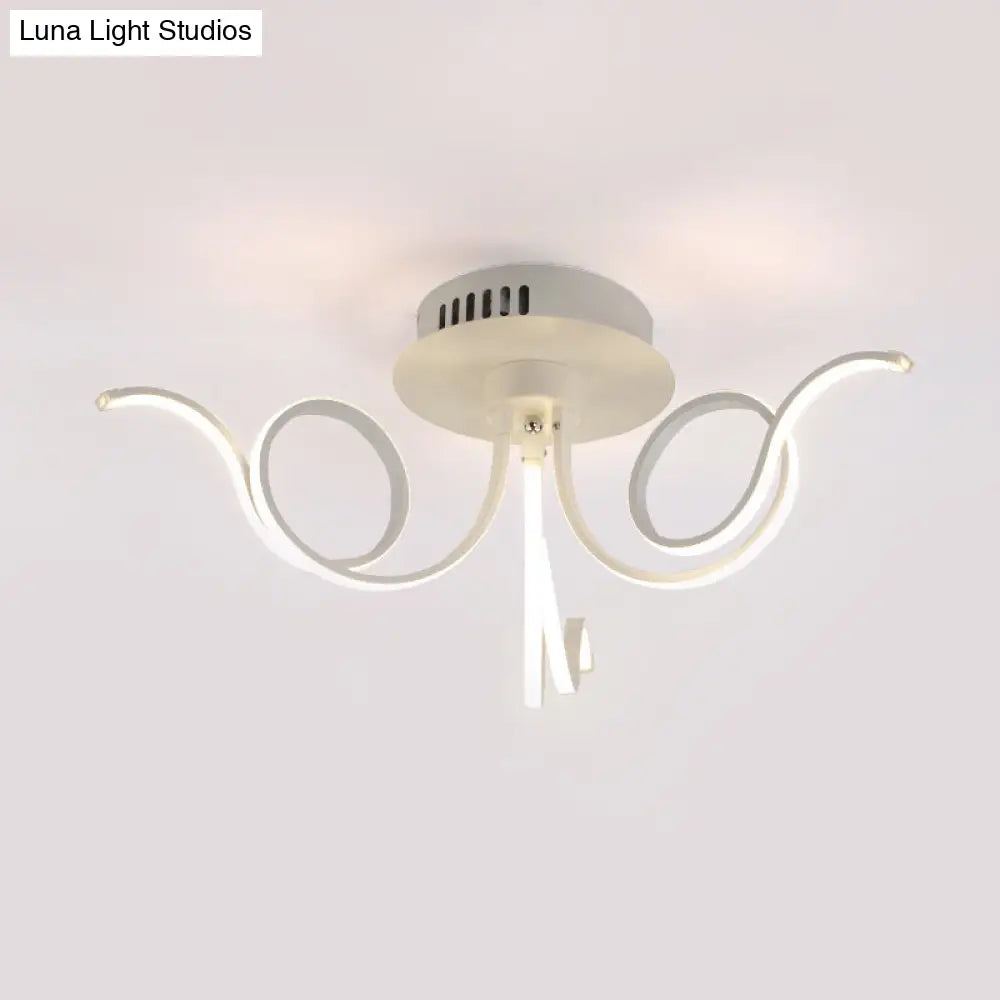 Lámpara de techo empotrada DecorBites™ con forma de pulpo, de acrílico contemporáneo, con 3/6/8 luces LED, para sala de estar, en blanco cálido.