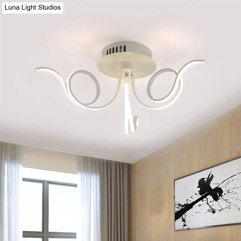 Lámpara de techo empotrada DecorBites™ con forma de pulpo, de acrílico contemporáneo, con 3/6/8 luces LED, para sala de estar, en blanco cálido.