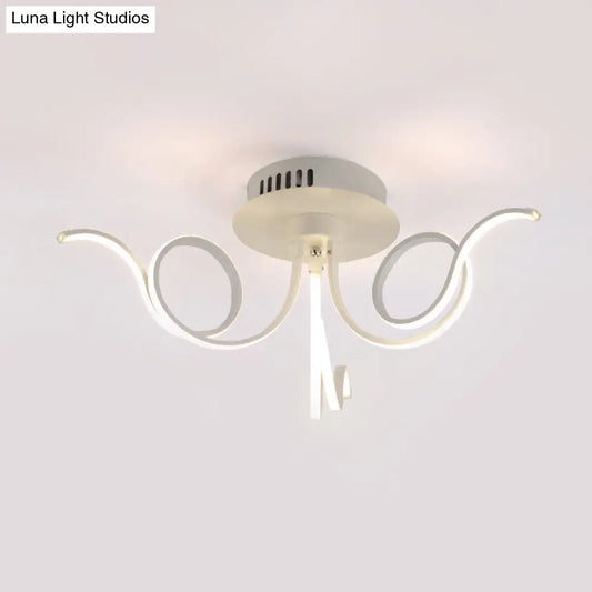 Lámpara de techo empotrada DecorBites™ con forma de pulpo, de acrílico contemporáneo, con 3/6/8 luces LED, para sala de estar, en blanco cálido.