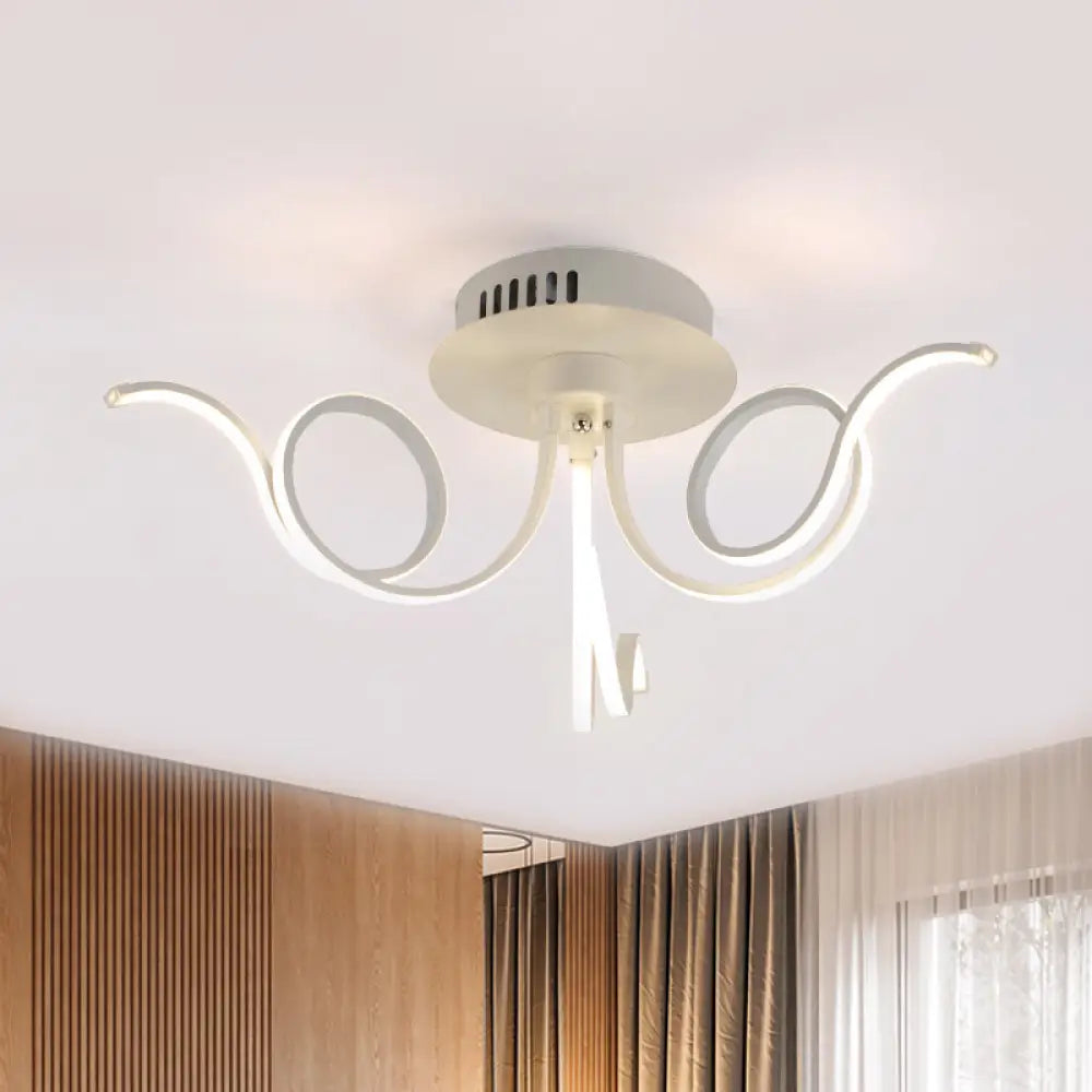 Lámpara de techo empotrada DecorBites™ con forma de pulpo, de acrílico contemporáneo, con 3/6/8 luces LED, para sala de estar, en blanco cálido.