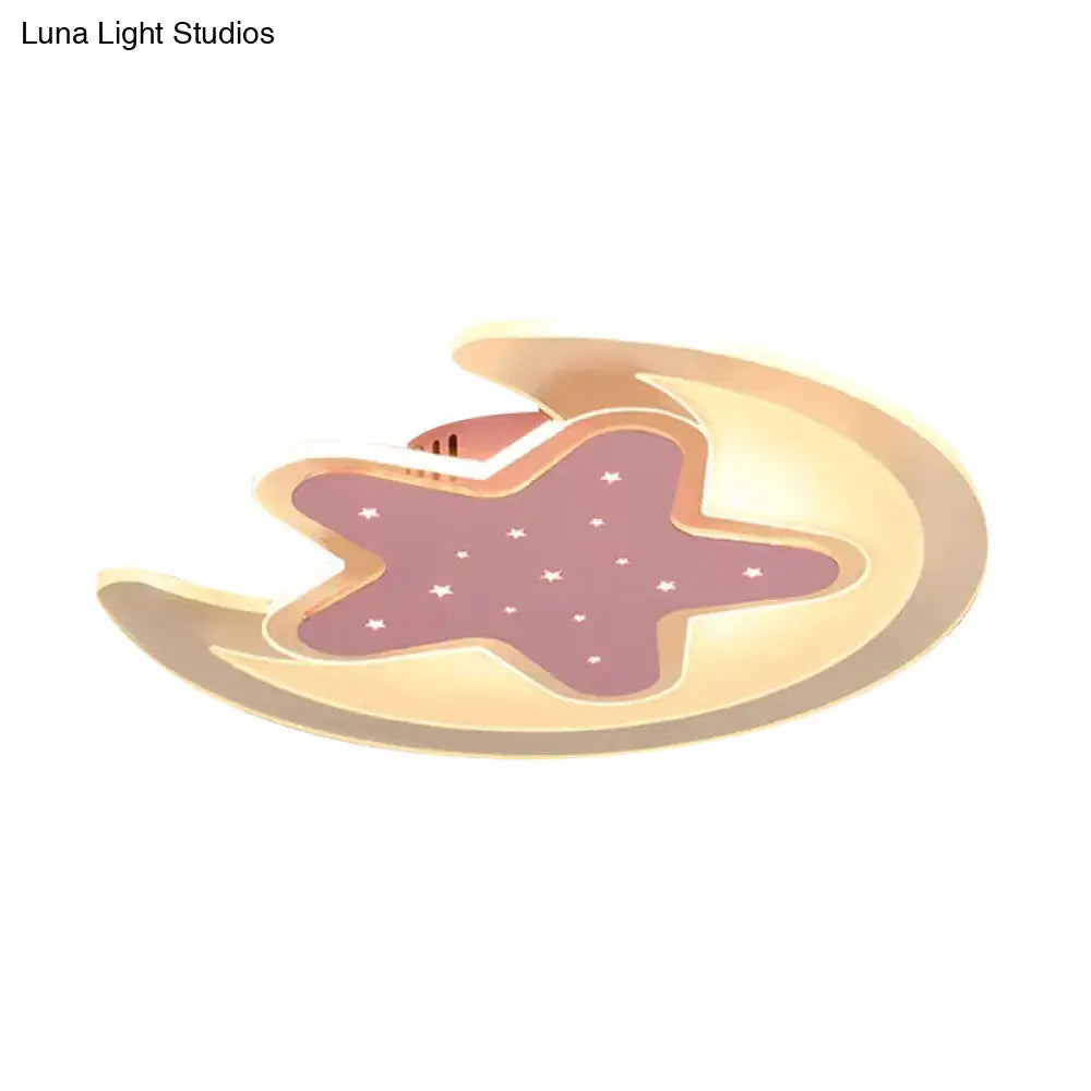 DecorBites™ DecorBites™ Contemporary Acrylic Pink Star Ceiling Mount Light - Perfect for Teens