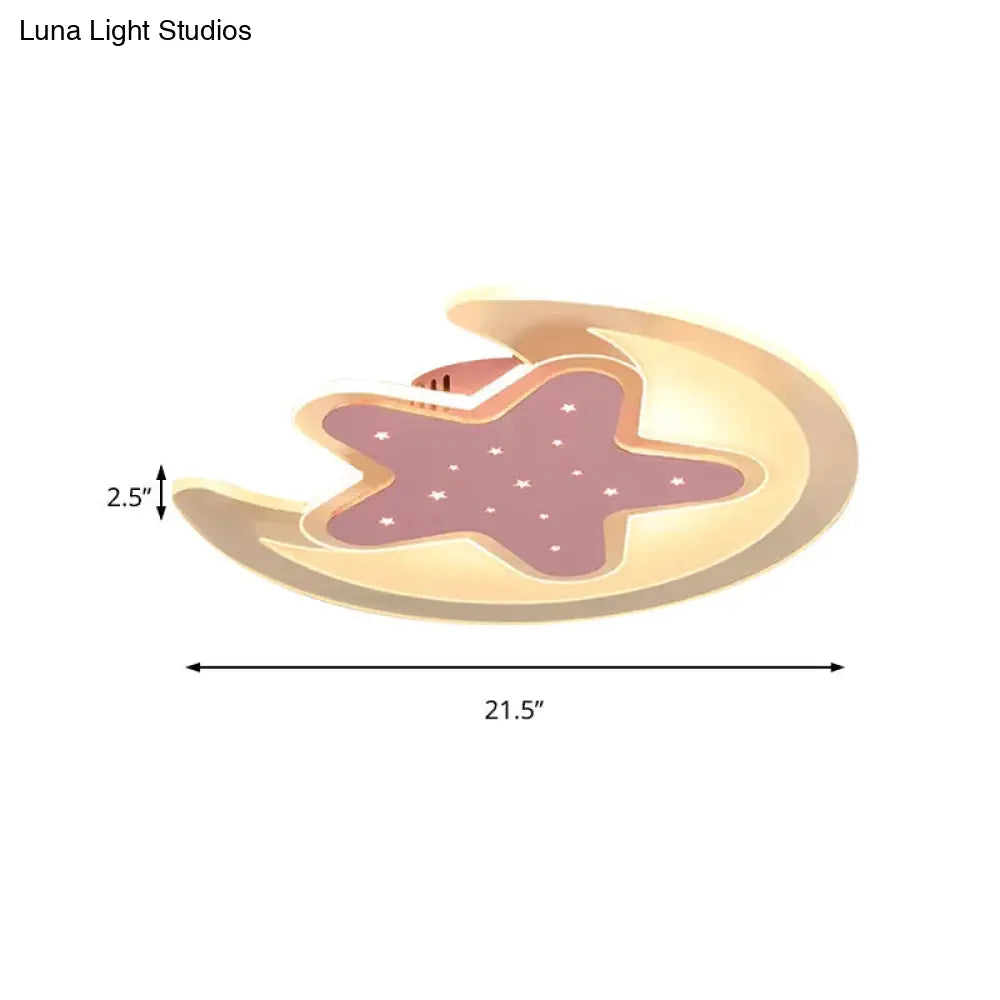 DecorBites™ DecorBites™ Contemporary Acrylic Pink Star Ceiling Mount Light - Perfect for Teens
