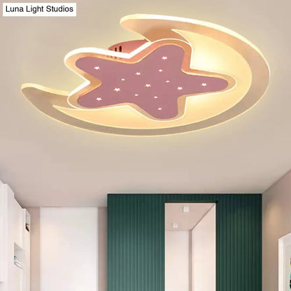 DecorBites™ DecorBites™ Contemporary Acrylic Pink Star Ceiling Mount Light - Perfect for Teens