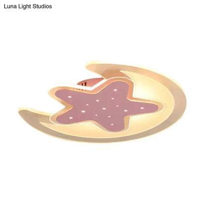 DecorBites™ DecorBites™ Contemporary Acrylic Pink Star Ceiling Mount Light - Perfect for Teens