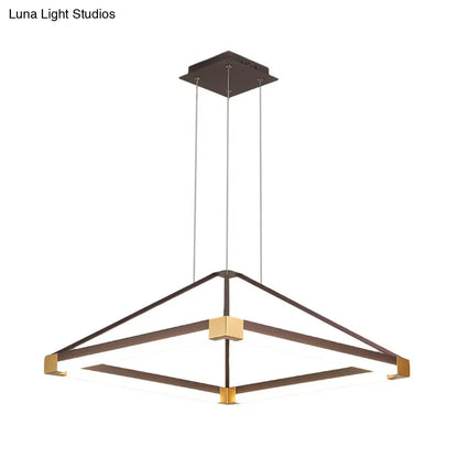 Lámpara colgante piramidal contemporánea de acrílico - 45,7 cm/60 cm de ancho - Blanco/Café - LED, luz blanca/cálida