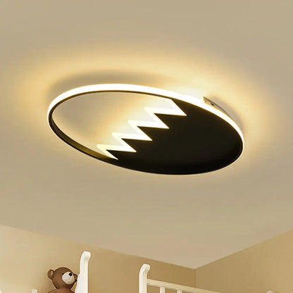 DecorBites™ DecorBites™ Contemporary Acrylic Round Ceiling Light, 22"/26" Wide, Black/White LED Flush Mount Fixture with Remote Control Dimming - Warm/White Light