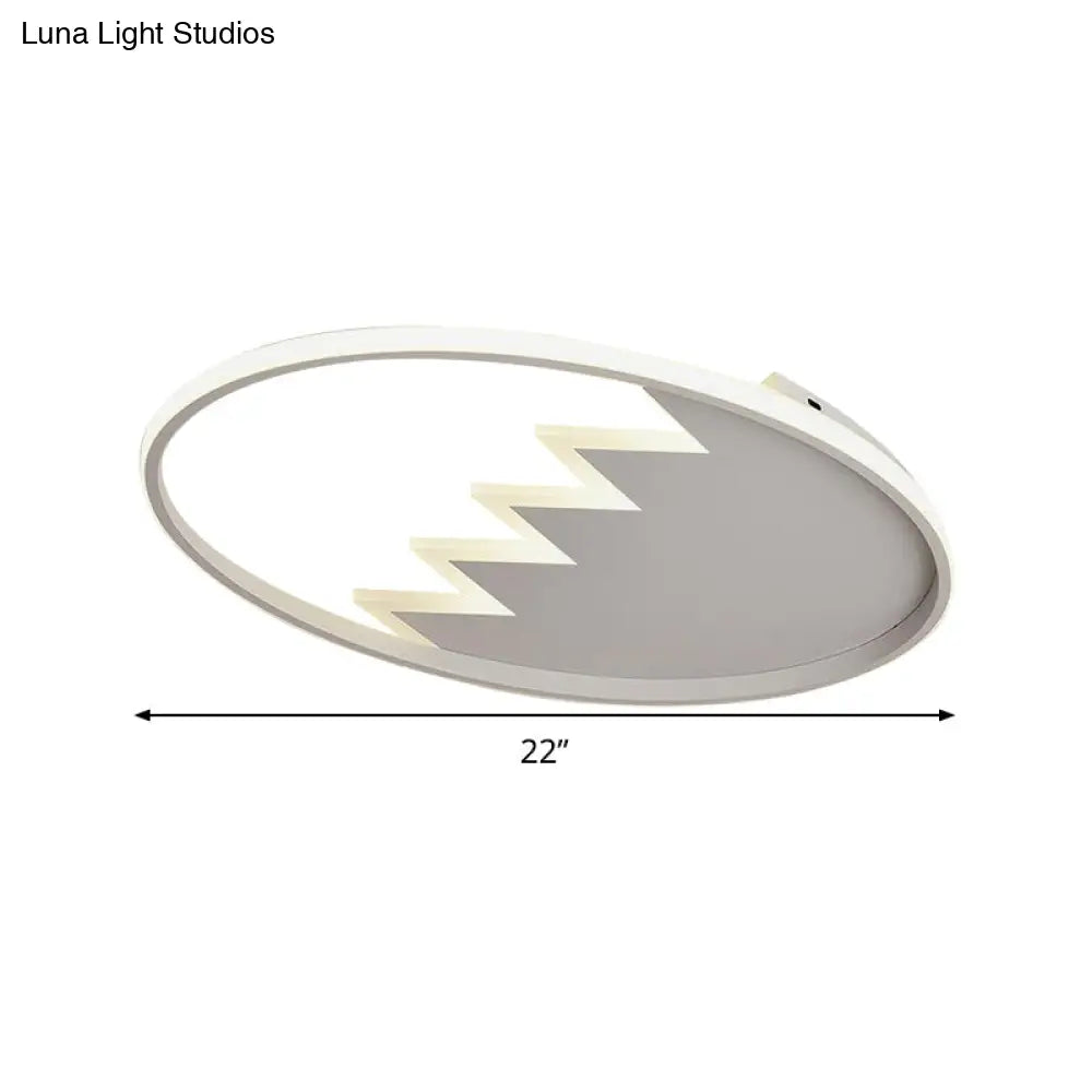 DecorBites™ DecorBites™ Contemporary Acrylic Round Ceiling Light, 22"/26" Wide, Black/White LED Flush Mount Fixture with Remote Control Dimming - Warm/White Light