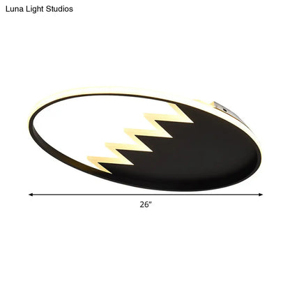 DecorBites™ DecorBites™ Contemporary Acrylic Round Ceiling Light, 22"/26" Wide, Black/White LED Flush Mount Fixture with Remote Control Dimming - Warm/White Light