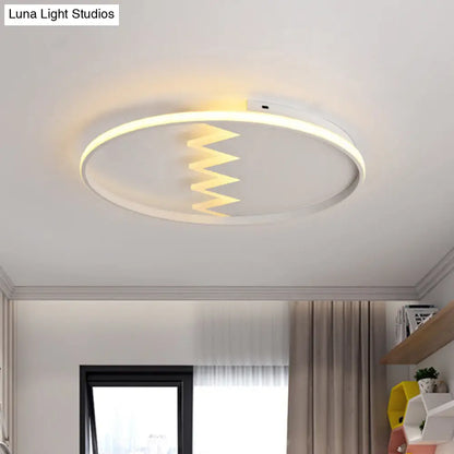 DecorBites™ DecorBites™ Contemporary Acrylic Round Ceiling Light, 22"/26" Wide, Black/White LED Flush Mount Fixture with Remote Control Dimming - Warm/White Light