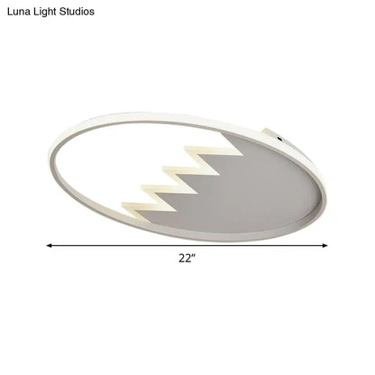 DecorBites™ DecorBites™ Contemporary Acrylic Round Ceiling Light, 22"/26" Wide, Black/White LED Flush Mount Fixture with Remote Control Dimming - Warm/White Light