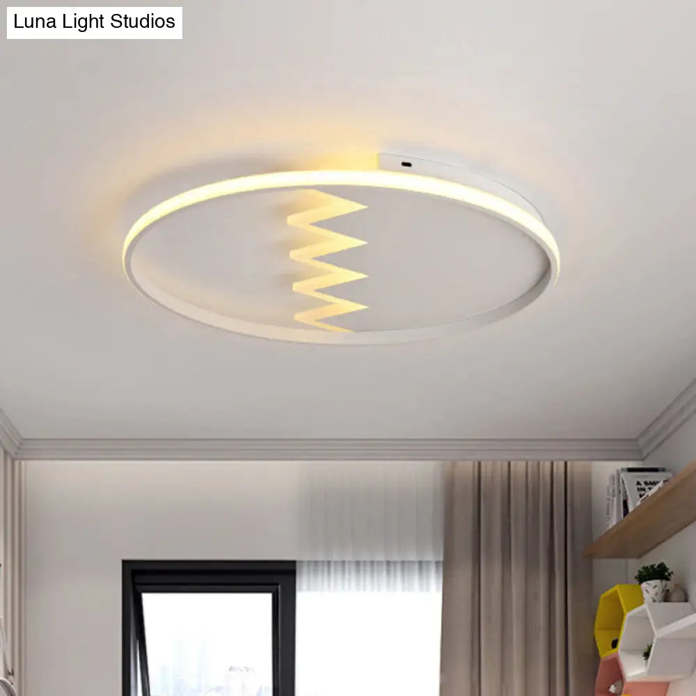 DecorBites™ DecorBites™ Contemporary Acrylic Round Ceiling Light, 22"/26" Wide, Black/White LED Flush Mount Fixture with Remote Control Dimming - Warm/White Light