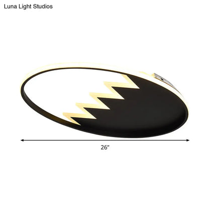 DecorBites™ DecorBites™ Contemporary Acrylic Round Ceiling Light, 22"/26" Wide, Black/White LED Flush Mount Fixture with Remote Control Dimming - Warm/White Light