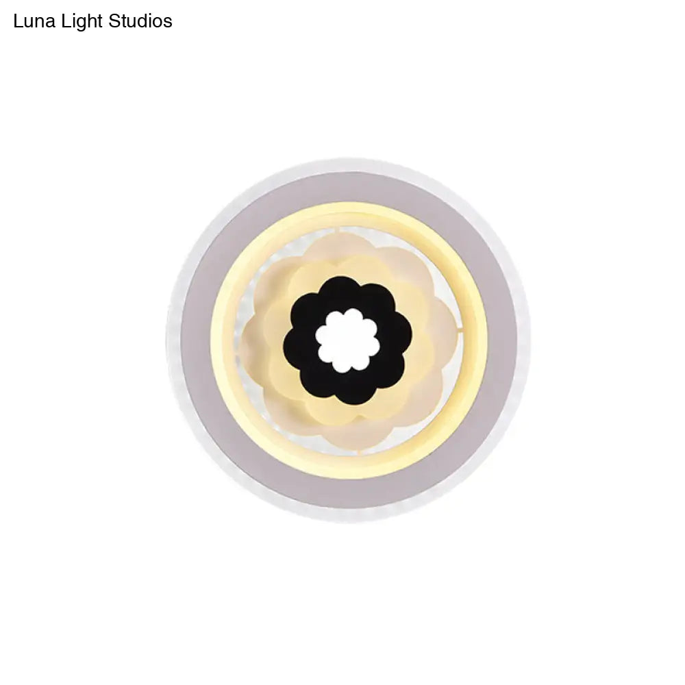 Aplique de pared redondo LED de acrílico contemporáneo DecorBites™ - Lámpara de noche blanca