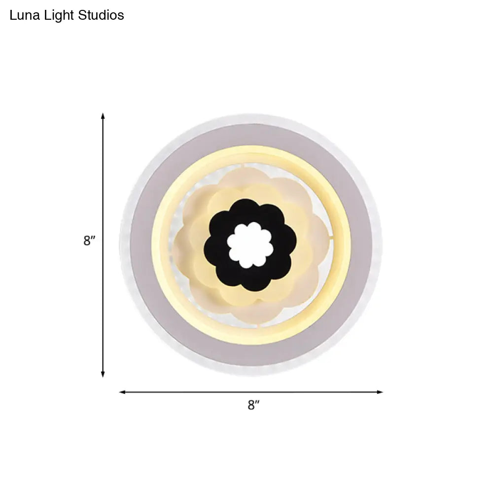 Aplique de pared redondo LED de acrílico contemporáneo DecorBites™ - Lámpara de noche blanca
