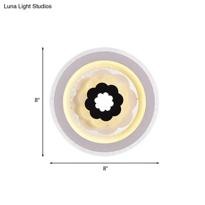 Aplique de pared redondo LED de acrílico contemporáneo DecorBites™ - Lámpara de noche blanca