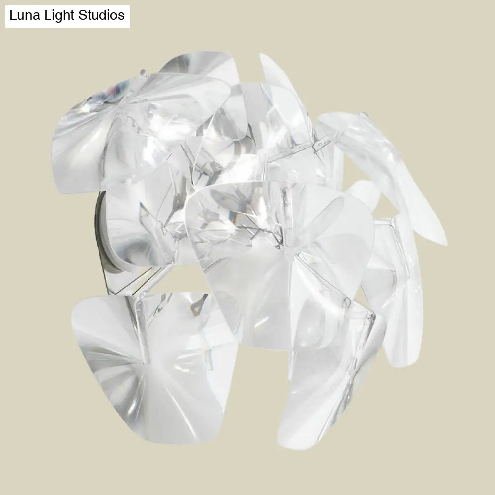 Aplique de pared DecorBites™ contemporáneo de acrílico con un solo cabezal para restaurantes - Transparente