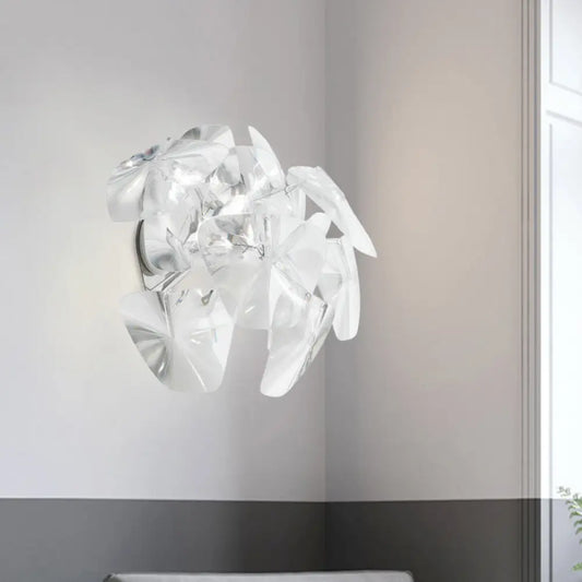 Aplique de pared DecorBites™ contemporáneo de acrílico con un solo cabezal para restaurantes - Transparente