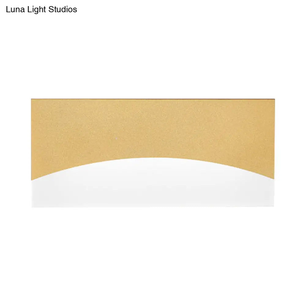 Aplique de pared contemporáneo DecorBites™ de acrílico – Aplique rectangular de mesilla de noche en blanco/dorado, luz blanca cálida