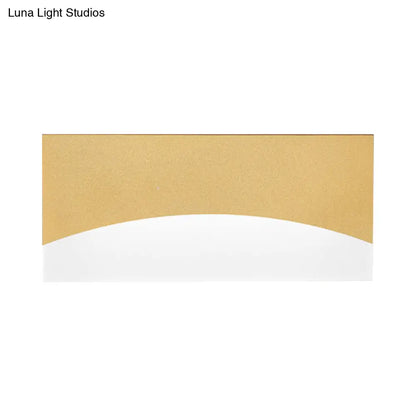 Aplique de pared contemporáneo DecorBites™ de acrílico – Aplique rectangular de mesilla de noche en blanco/dorado, luz blanca cálida