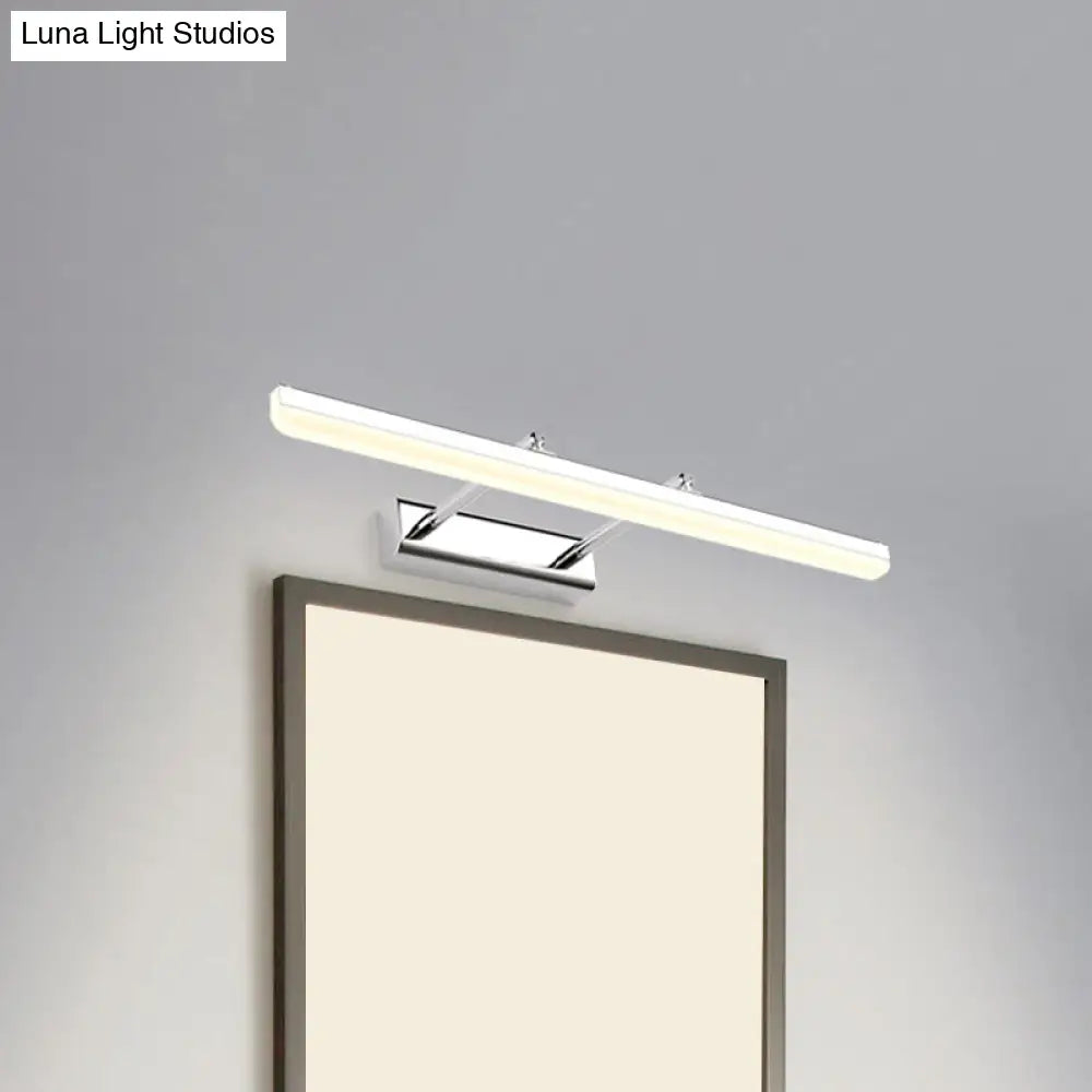 Aplique de pared contemporáneo DecorBites™ de acrílico con iluminación LED para tocador, acabado cromado en luz cálida/blanca - 16"/19.5" de diámetro