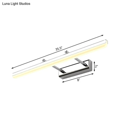 Aplique de pared contemporáneo de acrílico con iluminación LED para tocador, acabado cromado en luz cálida/blanca - 16"/19.5" de diámetro